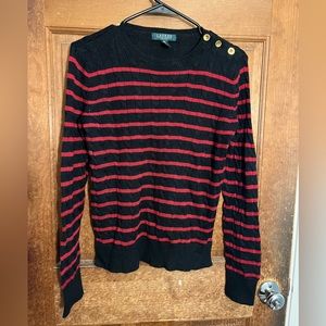 Black and red striped Ralph Lauren knit sweater